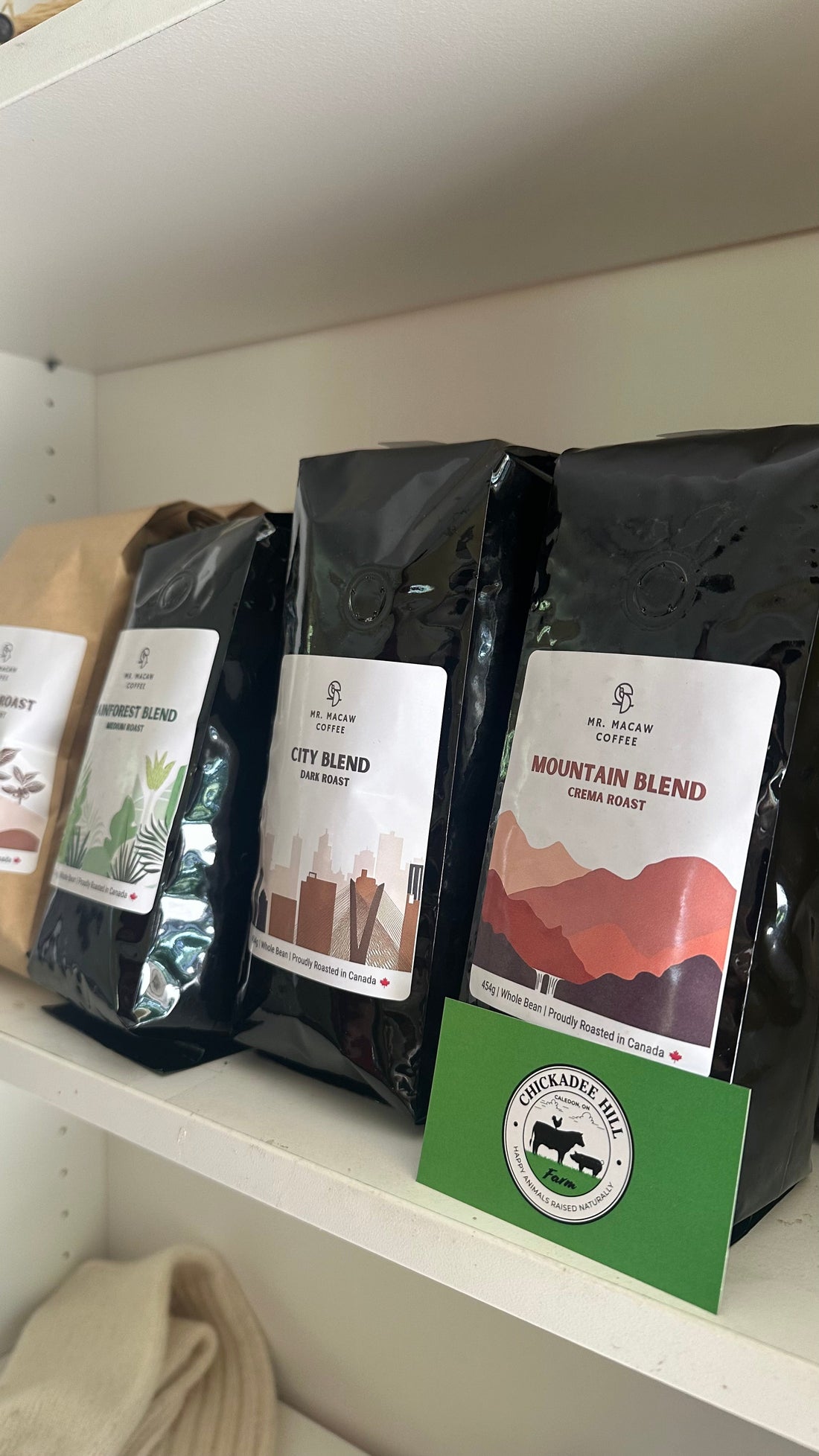 Mr. Macaw Coffee Now Available at Chickadee Hill Farm in Caledon